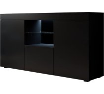 Mb Muebles Bonitos Natolia Modelis Dzīvojamās istabas ēdamistabas skapis Bufete Platums 150 x augstums 83 x dziļums 40 cm Matēts melamīns 3 durvis LED apgaismojums Melns