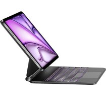 HOU Magic-Keyboard für iPad Air 5 Hülle mit Tastatur（Air 11 Zoll & Air 4）, für iPad Pro 11 Hülle mit Tastatur (4./3./2./1st),7 Farben Hintergrundbeleuchtung,Multifunktionales Touchpad,QWERTZ,Schwarz