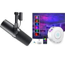 Shure SM7B dinamiskais vokālais mikrofons apraidei, podkāstam un ierakstīšanai & SUPPOU LED WiFi zvaigžņotās debess projektors, viedā nakts gaisma 3D Galaxy Star projektora lampa