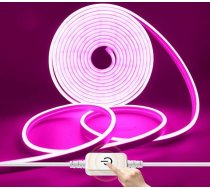 HEGEHE Dimmable Neon LED Strip, 12 V 2835 LED Strip, ūdensizturīga difūzijas silikona neona Flex LED gaismas lentes caurule iekštelpām ārpus telpām lietošanai mājās virtuvē DIY dekorēšanai (rozā, 5 m)