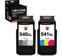 COCCINK 540 XL 541 XL printeru kasetnes priekš Canon PG-540 XL CL-541 XL priekš Pixma MG3650s MG3650 MG3650 MG3600 MG4250 MX475 MX535 TS5150 TS5151 MG3250 MG3550 atjaunota kasetne 1 melna, 1 krāsaina)