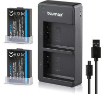 Blumax 2 x akumulators 1020 mAh LP-E10, saderīgs ar Canon EOS 2000D 1300D 1200D 1100D 1100D 4000D + plāns duālais lādētājs LPE10 LC-E10E