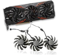 Dotodo 75mm T128010SU 0.35A dzesēšanas ventilators Gigabyte AORUS GTX 1080 1070 Ti G1 Gaming Fan GTX 1070Ti G1 Gaming Graphics Card Cooler Fan (Pack of 3)