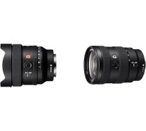 Sony SEL14F18GM | Pilna formāta objektīvs FE 14 mm F1,8 GM - augstākās klases G Master sērijas objektīvs ar fiksētu fokusa attālumu un E 16-55 mm f/2,8 G | APS-C, standarta tālummaiņas objektīvs (SEL1655G)