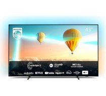 Philips 43PUS8007/12 televizors (4K UHD, HDR10+, 60 Hz, Dolby Vision un Atmos, 3-pusējs Ambilight, Smart TV, trīskāršs uztvērējs) 2022, matēti melns, 43 collas, 108 cm