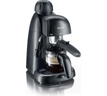 SEVERIN Espressomaschine, kleine Kaffeemaschine für bis zu 4 Tassen Espresso, Kaffeemaschine mit Milchschäumer für Kaffee-Milch-Spezialitäten, ideal für Singles, schwarz, KA 5978