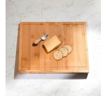 Homezone Griešanas dēļu komplekts - lieli bambusa un koka griešanas dēļi mājai, mājai un virtuvei, miesnieka bloks, ganību dēlis, salokāms dizains ērtai glabāšanai