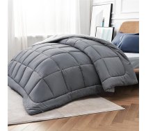 BEDSURE Sega 135 x 200 cm, visu sezonu sega, divpusēja sega - Oeko-Tex sertificēta 300 GSM 4 sezonu sega 135 x 200 cm, pelēka, mīksta, 100 % poliestera segu alerģiju slimniekiem