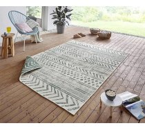 NORTHRUGS Biri paklājs iekštelpām un ārpus telpām 120 x 170 cm - divpusējs paklājs, izturīgs pret laikapstākļiem Boho stila Vintage dizaina paklājs balkonam, terasei, dārzam, ziemas dārzam, viesistabai Ūdensizturīgs zaļgani krēmkrāsas kr