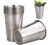 ZOFUN 8 Pack Nerūsējošā tērauda alus glāzes 500ml Metāla kafijas krūzes Nesadalāmas un savietojamas alus tases Vairākkārt lietojamas BPA bezmaksas nerūsējošā tērauda tases iekštelpām Āra kempinga ceļojumiem
