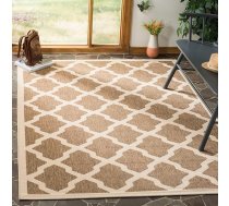SAFAVIEH Spalier Teppich für Drinnen & Draussen - Courtyard Collection, Kurzer Flor, Braun und Knochen, 122 X 170 cm