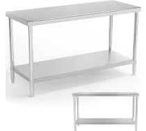 Centrālais tērauda darba galds ar plauktu 150 x 60 cm līdz 230 kg