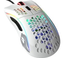 Glorious Gaming Model D Wired Gaming Mouse - īpaši viegla, medus kārtas konstrukcija, 68 g, RGB apgaismojums, ergonomiska, Pixart 3360 sensors, Omron slēdži, PTFE kājas, 6 pogas - spīdīgi balta