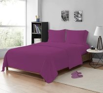 MistyMorning Flat Sheets Mīkstas un augstas kvalitātes gultasveļa un veļa, 100 % ēģiptiešu kokvilna, 200 pavedienu skaits (violeta, dubultā)