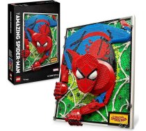 LEGO Art The Amazing Spider-Man plakāts, 3D sienas attēlu komplekts, konstruējams audekla attēls, supervaroņa dekors, radoša darbība, komiksu dāvana pusaudžiem un pieaugušajiem 31209