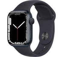 Apple Watch Series 7 (GPS, 41 mm) - Pusnakts alumīnija korpuss ar pusnakts sporta siksniņu (Atjaunots)