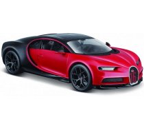 Saliktais modelis bugatti chiron sport melns un sarkans