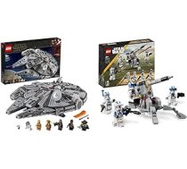 LEGO 75257 Star Wars Millennium Falcon, kosmosa kuģa rotaļlieta ar 7 figūriņām un 75345 Star Wars 501. klonu karavīru kaujas komplekts ANEB0CH37ZX8LT