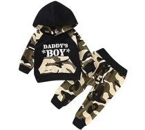 95sCloud Baby Drēbes Meitenes Zēni Toddler Kamuflāža Hoodie Sporta krekls Topi Bikses Apģērbi Komplekts Pulovers Apģērbs ar kapuci Meiteņu Zēnu Apģērbi Topi Bikses T-krekli Topi Komplekts