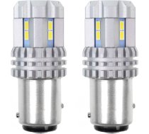 LED spuldzes canbus 3020 22smd ultrabright 1157 bay15d p21/5w balta 12v 24v amio-02450