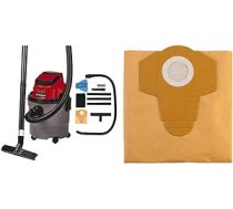 Einhell TC-VC 18/15 Li-Solo Power X-Change bezvadu mitrais/sausais putekļsūcējs (Li-Ion, 18 V, plastmasas konteiners 15 L, 4 rullīši, iekļauta sūkšanas šļūtene, dažādi filtri, netīrumu savācējs, akumulators