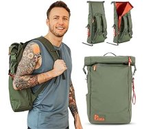 PAKAMA — dienassomas mugursoma ar Rolltop 25 l vīriešiem un sievietēm, maza — ūdensizturīga pārgājienu mugursoma, daudzi nodalījumi darbam, pārgājieniem un atpūtai ar klēpjdatora nodalījumu — ceļojumu mugursoma un pārgājienu mugu