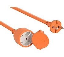 Electraline 04020 Dārza zemējuma kontakta pagarinājums 15 m kabelis Balts plastmasas kabelis IP20 pagarinātājs ar bērnu drošību / Eiropas 2-pin spraudnis 16 A, oranžs, 25