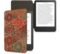 kwmobile futrālis, kas saderīgs ar Amazon Kindle (2022) - Korķa eReader aizsargvāciņš - Mandala flīzes rozā sarkans zils