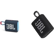 JBL GO 3 maza Bluetooth kārba zilā un rozā krāsā — ūdensnecaurlaidīgs pārnēsājams skaļrunis un GO 3 maza Bluetooth kaste melnā krāsā — ūdensnecaurlaidīgs pārnēsājams skaļrunis ceļošanai (1 iepakojumā) ANEB0BK7L4ZD2T