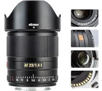 VILTROX 23 mm F1.4 platleņķa lielas apertūras APS-C kameras automātiskā fokusa objektīvi Sony E Mount kameru objektīviem FE liela apertūra Savietojams ar Sony a7 a7C a7III a7RIII a7RIV a7RV a9 a6100