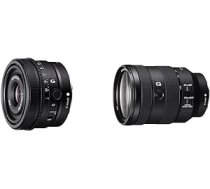 Sony SEL24F28G pilna formāta FE 24 mm F2,8 G — Premium G sērijas objektīvs ar fiksētu fokusa attālumu un FE 24–105 mm f/4 G OSS pilna formāta standarta tālummaiņas objektīvs (SEL24105G)