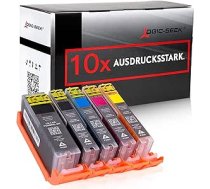 Logic-Seek 10x XXL tintes kasetnes, kas saderīgas ar PGI580 CLI580 Multipack, kas paredzētas Canon Pixma TR8550 TS705 TS6350 TS8350 TS9150 TS9550 ANEB07H2JWH4RT