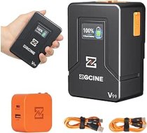 ZGCINE ZG-V99 V2 jauninātās versijas mini V-Mount akumulators ar 65 W Pd uzlādes komplektu, 99 Wh 14,8 V atbalsts D-Tap/Bp/ieeja un izeja, V-Lock akumulators, kas ir savietojams ar Bmpcc 6K Pro/Canon EOS R5C/Sony Fx3