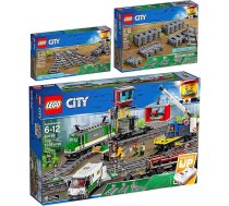 Lego City komplekts 3 60198 60238 60205 Kravas vilciens + punkti + sliežu ceļi