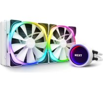 NZXT Kraken X63 RGB 280mm šķidruma dzesētājs - RL-KRX63-RW - AIO RGB CPU šķidruma dzesētājs - rotējošs Infinity Mirror dizains - RGB savienojums - Aer RGB V2 140mm dzesēšanas ventilators (2 iekļauti komplektā) - balts