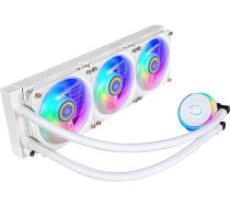 Cooler Master Master MasterLiquid PL360 Flux CPU dzesētājs - AIO ūdens dzesētājs ar 3 x 120 mm ventilatoriem, 360 mm dzesētājs, ieskaitot ARGB kontrolieri (2. paaudze) - saderīgs ar AMD un Intel, balts