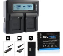 Blumax akumulators Panasonic DMW-BCM13 / DMW-BCM13E 1050mAh + duālais lādētājs DMW-BCM13 / DMW-BCM13E Dual Charger Saderīgs ar Lumix DMC TZ40 TZ41 TZ55 TZ56 TZ58 TZ60 TZ61 TZ70 TZ71 || ZS30 ZSS