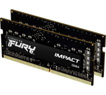 Kingston FURY Impact 16GB (2x8GB) 2666MHz DDR4 CL15 atmiņas komplekts portatīvajiem datoriem ar 2 KF426S15IBK2/16, melnā krāsā