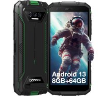 DOOGEE S41T izturīgs viedtālrunis 5.5 HD+ Zoll IPS 2024, Android 13 viedtālrunis, 6300 mAh, 8 GB + 64 GB (1 TB TF), 4G Dual SIM, IP68/OTG/GPS/Face ID/NFC, melns