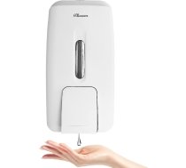 PLUSSEN ziepju dozators bez urbšanas 800 ml Sienas montāžas viengalvas manuālais ziepju dozators vannas istabas dušas želejas, šķidruma, šampūna dozatora turētājs ar caurspīdīgu logu (9088-balts)