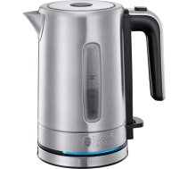 Russell Hobbs mini tējkanna Compact nerūsējošais tērauds, 0,8 l, 2200 W, LED apgaismojums, kaļķakmens filtrs, optimizēts uzliešanas sprausla, ietaupa vietu, maza ceļojumu tējkanna, kompakta tējas pagatavošanas ierīce 24190-70