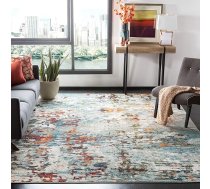 SAFAVIEH Modern Chic paklājs viesistabai, ēdamistabai, guļamistabai - Madison Collection, ar īsu kaudzi, pelēks un zils, 200 x 300 cm