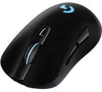 Logitech G703 LIGHT SPEED bezvadu spēļu pele ar HERO 16000 dpi sensoru, bezvadu savienojums, LIGHTSYNC RGB, saderīga ar POWERPLAY, mazs svars 95 g, melna - vācu iepakojums