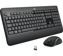 Logitech MK540 Advanced Wireless tastatūras peles komplekts, 2,4 GHz bezvadu savienojums, izmantojot USB Unifying uztvērēju, 3 gadu akumulatora darbības laiks, Windows un ChromeOS PC/ klēpjdators, vācu QWERTY izkārtojums