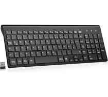 cimetech bezvadu tastatūra Plakanie taustiņi Ergonomiska 2.4 bezvadu tastatūra ar USB uztvērēju Mini bezvadu tastatūra QWERTZ izkārtojums 10 m diapazons Saderīga ar datoru, galddatoru, piezīmjdatoru, portatīvo datoru, Windows