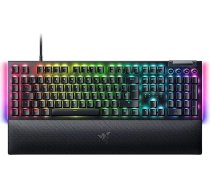 Razer BlackWidow V4 mehāniskā spēļu tastatūra ar Razer Chroma RGB (Razer mehāniskais dzeltens slēdzis, 6 pašu makro taustiņi, dubultā izsauktu ABS-klaviatūras), QWERTZ DE izkārtojums, melna krāsā