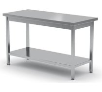 Centrālais virtuves darba galds tērauda galds ar plauktu 120x60cm - 811528