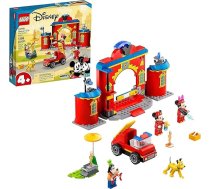 LEGO Disney Mickey and Friends - Mickey & Friends ugunsdzēsēju automašīna un stacija 10776 konstruktors; jautrs ugunsdzēsēju mājas spēļu komplekts; jauns 2021 (144 gabaliņi)