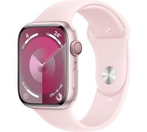 Apple Watch Series 9 [GPS + mobilais, 45 mm] Alumīnija korpuss rozā ar sporta siksniņu rozā, M/L (Atjaunots)