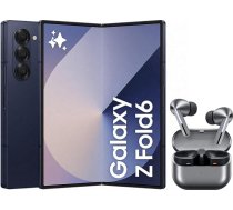 Samsung Galaxy Z Fold6 viedtālrunis ar mākslīgo intelektuālo intelektu, bez SIM bloķēšanas, bez līguma, 256 GB atmiņa, ilgs akumulatora darbības laiks, Navy + Buds3 Pro bezvadu Bluetooth austiņas, aktīvā trokšņu slāpēšana (ANC)